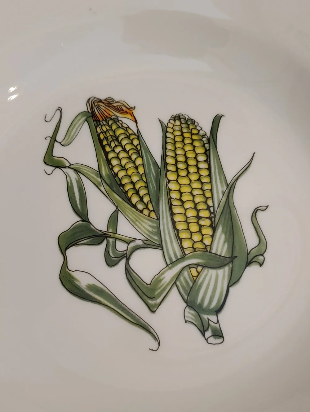 BIA Cordon Bleu Veggie Scalloped Porcelain Soup Dish Corn on Cob